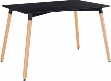 Esstisch >Piloto< in Schwarz / Buche, MDF / Massivholz - 120x76x80cm (BxHxT)