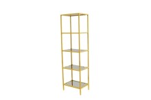 Regal >Granada< in Gold & Grauglas, Metall - 51x175x36cm (BxHxT)