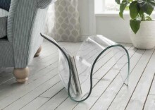 Zeitungsständer >Porto< in Klar, Formgebogenes Glas - 62x54x41cm (BxHxT)