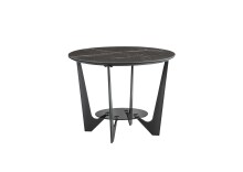 Beistelltisch >Leander< in schwarz, Keramik & Metall - 42x60cm (HxD)