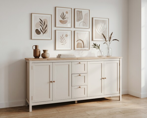 Sideboard >Bergen< in samt / Dekor Artisan Eiche - 180x90x40 (BxHxT)