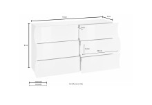 Sideboard >ONDA< in Matt Anthrazit, Holzwerkstoff - 155,1x81,5x40cm (BxHxT)