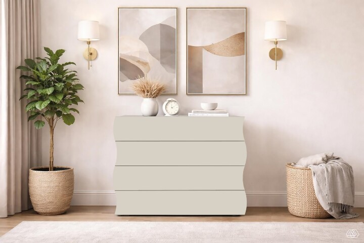 Sideboard >ONDA< in matt Kaschmir, Holzwerkstoff - 98x81,5x40 (BxHxT)