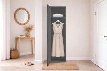 Garderobenschrank >ONDA< in Matt Anthrazit, Holzwerkstoff - 63x187,2x40 (BxHxT)