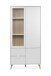 Vitrine >Soma< in weiß / Dekor Eiche, Holzwerkstoff - 92x191x40cm (BxHxT)