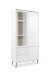 Vitrine >Soma< in weiß / Dekor Eiche, Holzwerkstoff - 92x191x40cm (BxHxT)