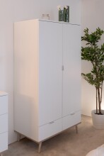 Kleiderschrank >Göteborg< in weiß / Dekor Sonoma Eiche - 90x180x55 (BxHxT)