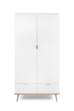 Kleiderschrank >Göteborg< in weiß / Dekor Sonoma Eiche - 90x180x55 (BxHxT)