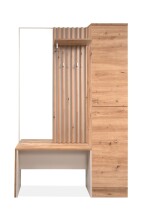 Kompaktgarderobe >Medan< in Dekor Artisan Oak / samt - 122x190x37 (BxHxT)