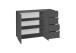 Sideboard >ONDA< in Matt Anthrazit, Holzwerkstoff - 129,7x81,2x40cm (BxHxT)