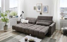 Ecksofa >Wolve< elektr. Sitzverstellung, Onega 03 braun - 277x108x179cm (BxHxT)