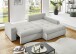 Polsterecke >Luno< Stauraum+Schlaffunktion, Cord silbergrau - 241x89x175cm (BxHxT)