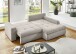 Polsterecke >Luno< Stauraum+Schlaffunktion, Cord creme - 241x89x175cm (BxHxT)