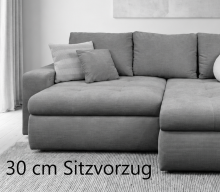 Polsterecke >Luno< elektr. Sitztiefenverstellung, Cord rost - 241x89x175cm (BxHxT)