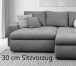 Polsterecke >Luno< elektr. Sitztiefenverstellung, Cord rost - 241x89x175cm (BxHxT)
