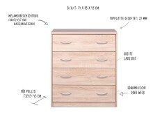 Kommode >Bremen IV< - 74x85x45cm (BxHxT)