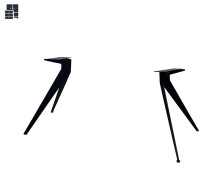 Tischgestell >TI-0670< in schwarz , Metall -...