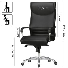 Chefsessel >BIGBOSS< in Schwarz - 61x126x60cm (BxHxT)