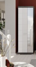 Garderobenschrank >Scout< in Rauchsilber/Weiß hochglanz - 62x197x37cm (BxHxT)