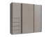 Schwebetürenschrank >BALI< in SAHARAGRAU + GLAS SAHARAGRAU - 225x208x64 (BxHxT)