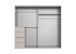 Schwebetürenschrank >BALI< in SAHARAGRAU + GLAS SAHARAGRAU - 225x208x64 (BxHxT)