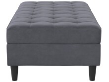 Hocker >Palermo< mit Stauraum, in anthrazit, Samt - 130x43x69cm (BxHxT)