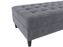 Hocker >Palermo< mit Stauraum, in anthrazit, Samt - 130x43x69cm (BxHxT)