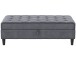 Hocker >Palermo< mit Stauraum, in anthrazit, Samt - 130x43x69cm (BxHxT)