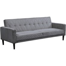 Schlafsofa >Aarhus< in Grau, Cord - 213x81x86cm (BxHxT)