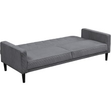 Schlafsofa >Aarhus< in Grau, Cord - 213x81x86cm (BxHxT)