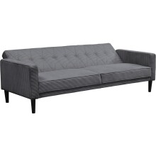 Schlafsofa >Aarhus< in Grau, Cord - 213x81x86cm (BxHxT)
