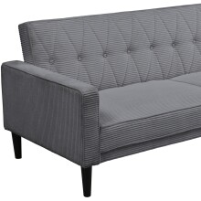Schlafsofa >Aarhus< in Grau, Cord - 213x81x86cm (BxHxT)
