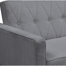 Schlafsofa >Aarhus< in Grau, Cord - 213x81x86cm (BxHxT)
