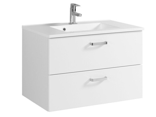 Waschtisch-Set >Bologna I< in Weiß aus MDF - 80x54x48cm (BxHxT)