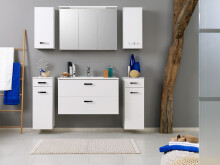 Waschtisch-Set >Bologna I< in Weiß aus MDF - 80x54x48cm (BxHxT)