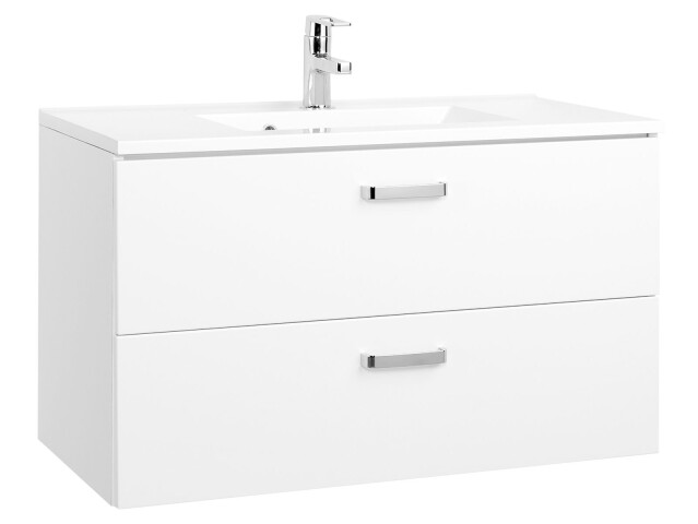 Waschtisch-Set >Bologna I< in Weiß aus MDF - 90x54x48cm (BxHxT)