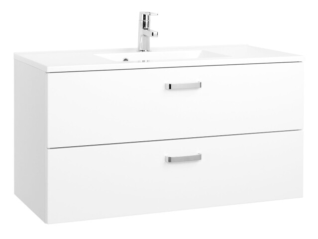 Waschtisch-Set >Bologna I< in Weiß aus MDF - 100x54x48cm (BxHxT)