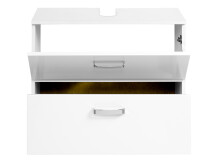 Waschbeckenunterschrank >Bologna I< in Weiß aus MDF - 60/70x54x35cm (BxHxT)