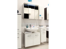 Waschbeckenunterschrank >Bologna I< in Weiß aus MDF - 60/70x54x35cm (BxHxT)