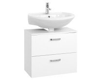Waschbeckenunterschrank >Bologna I< in Weiß aus MDF - 60x54x35cm (BxHxT)