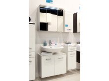 Waschbeckenunterschrank >Bologna I< in Weiß aus MDF - 70x54x35cm (BxHxT)