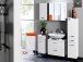 Waschbeckenunterschrank >Bologna II< in Weiß aus MDF - 60x54x35cm (BxHxT)