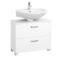Waschbeckenunterschrank >Bologna II< in Weiß aus MDF - 70x54x35cm (BxHxT)