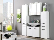 Waschbeckenunterschrank >Bologna III< in Weiß aus MDF - 70x54x35cm (BxHxT)