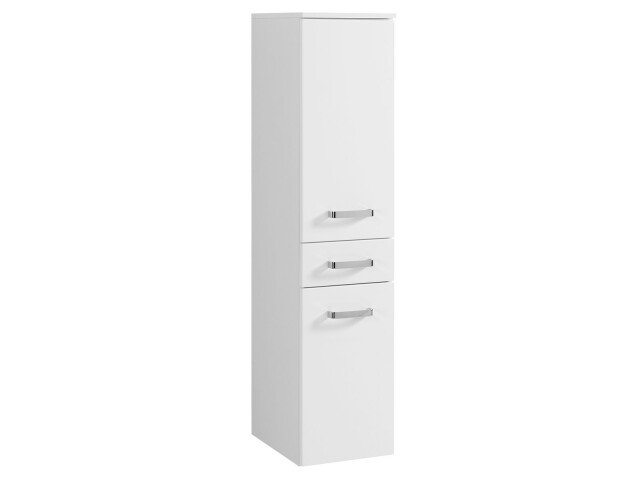 Midischrank >Bologna< in Weiß Hochglanz aus MDF - 30x130x35cm (BxHxT)