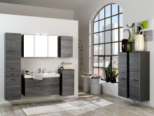 Hängeschrank >Graphit< in Dekor Eiche rauchsilber aus MDF - 40x64x20cm (BxHxT)