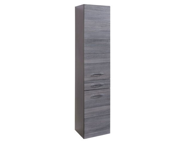 Seitenschrank >Graphit< in Dekor Eiche rauchsilber aus MDF - 40x180x35cm (BxHxT)