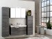 Seitenschrank >Graphit< in Dekor Eiche rauchsilber aus MDF - 40x180x35cm (BxHxT)