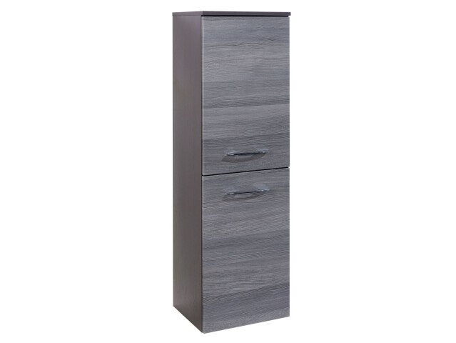 Midischrank >Graphit< in Dekor Eiche rauchsilber aus MDF - 40x130x35cm (BxHxT)