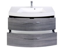 Waschtisch-Set >Graphit< in Dekor Eiche rauchsilber aus MDF - 100x54x47 (BxHxT)